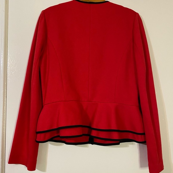 NWT Valerie Bertinelli red peplum blazer size M - Picture 2 of 3